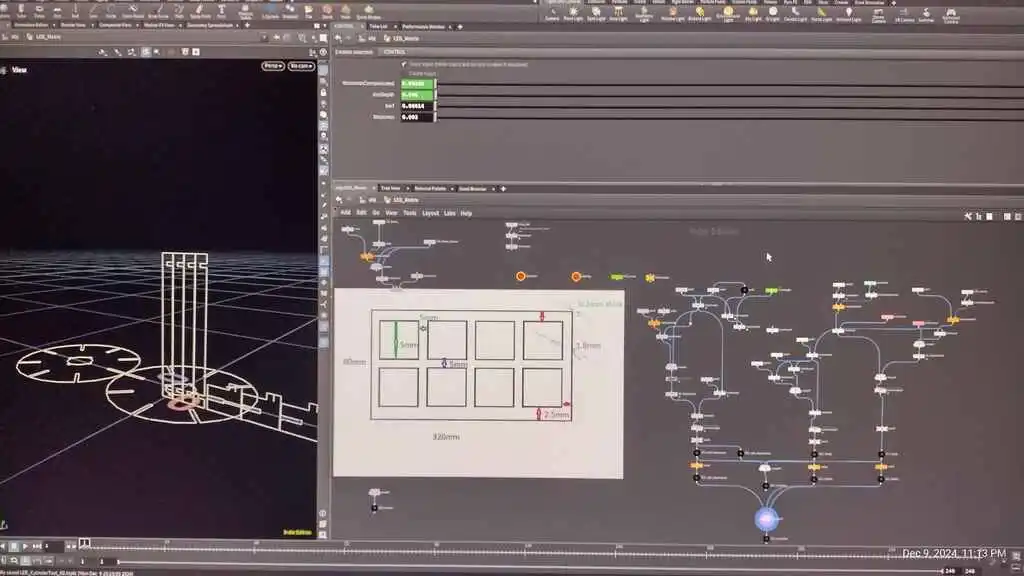 screenshot of Houdini software, showing a 2D model